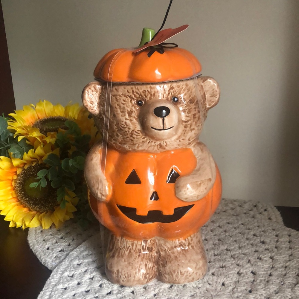 Pumpkin Bear Cookie Jar